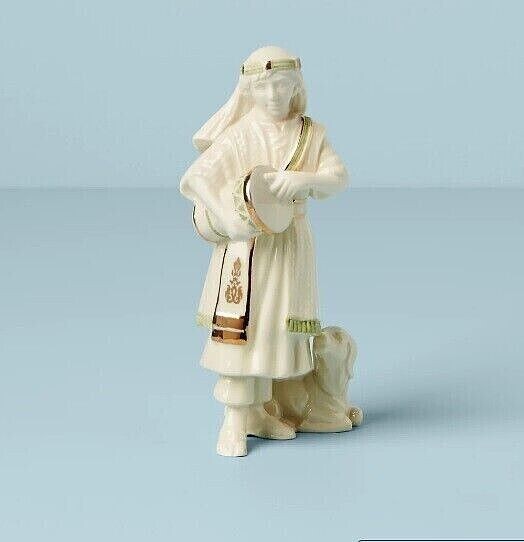 Lenox First Blessing Drummer Boy Figurine Nativity Lamb Green & Gold Accent NEW2