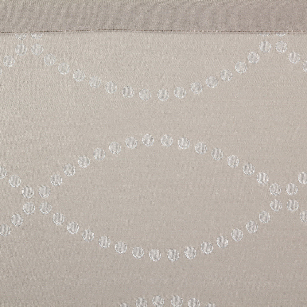 Yves Delorme Taupe Queen Flat Sheet Cafe Creme Dotted Links Jacquard Points NEW6