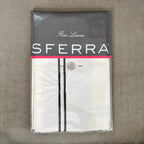 Sferra Grande Hotel Boudoir Sham Egyptian Percale White/Black Double Stitch New5