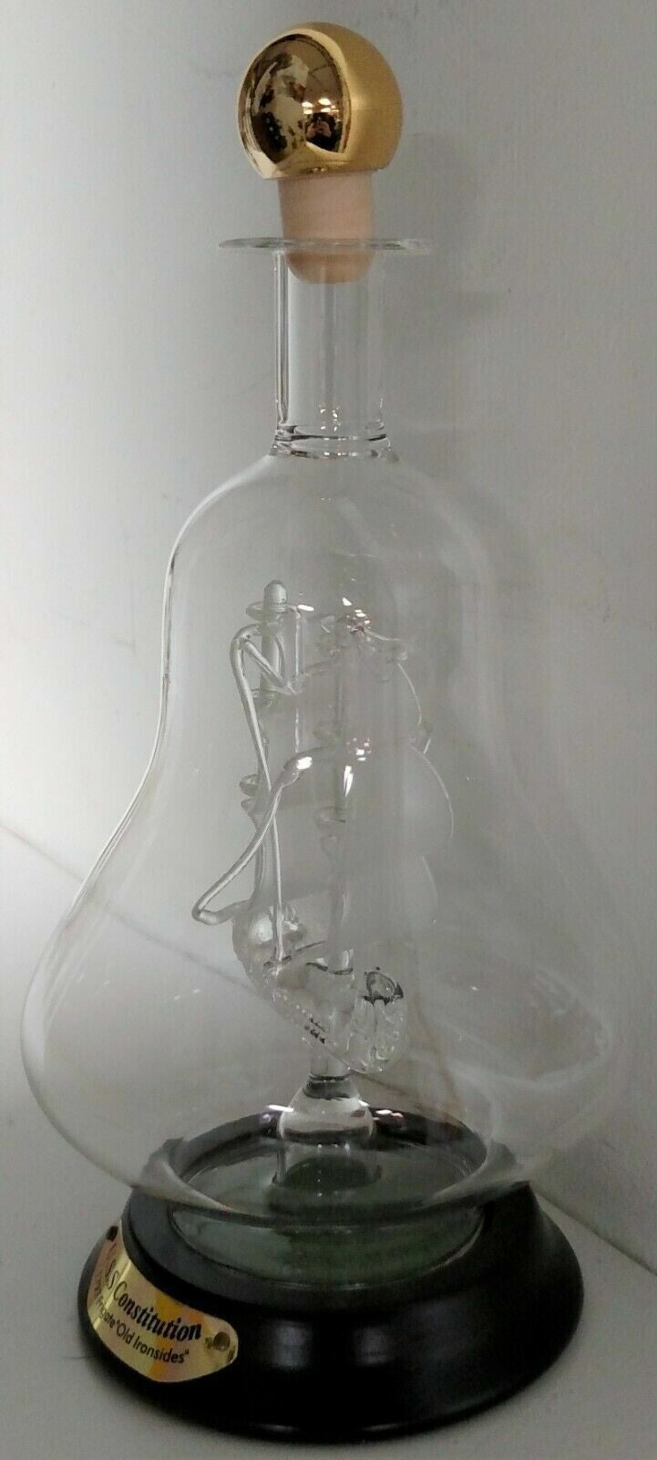 Lenox USS Constitution Navy Ship In Glass Decanter Old Ironsides Mayflower NEW1