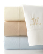 Sferra Marcus Dot White Full Sheet Set 4 PC 100% Pima Cotton Sateen 400TC NEW2
