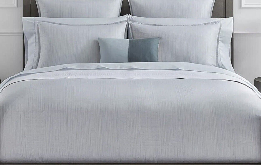 Sferra Modelli Aquamarine King Duvet Set 3PC Cotton Jacquard Reverses Italy NEW2