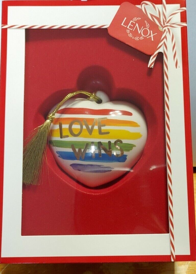 Lenox Rainbow Heart Gay Pride Ornament Love Wins LGBTQ Awareness Christmas NEW2