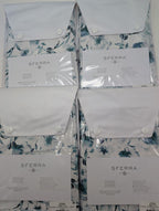 Sferra Duchesse Cadet Queen Duvet Sham Set 5PC Floral Print Reversible Italy NEW1