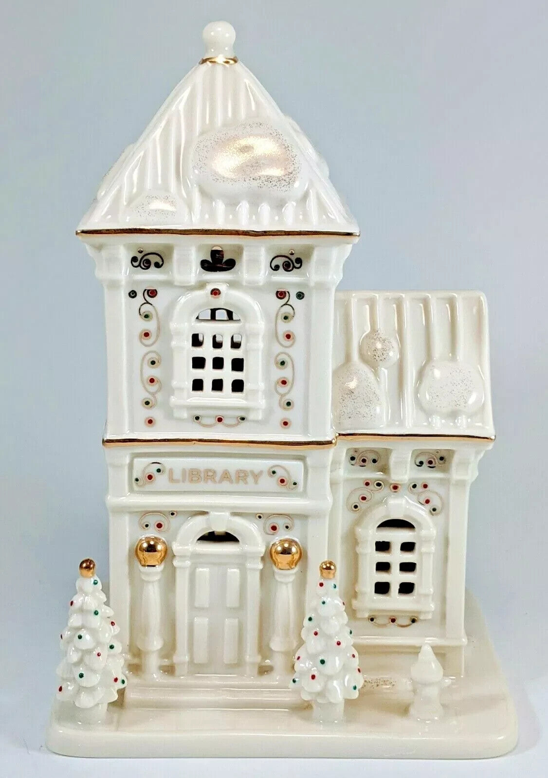 Lenox  Mistletoe Park Lighted Library Figurine Village Treasures Christmas NEW2