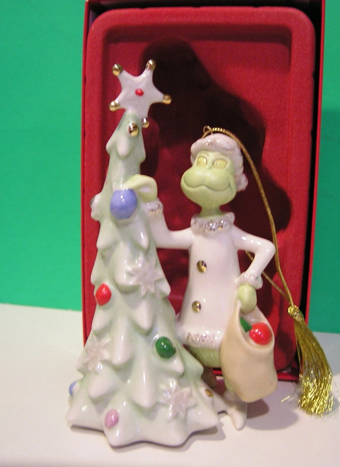 Lenox 2018 Sneaky Greedy Grinch Figurine Ornament Who Stole Christmas Tree NEW7