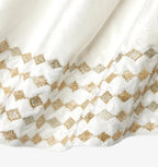 Sferra Lucido Ivory Velvet Christmas Tree Skirt Gold Diamond Embroidery 60" NEW1
