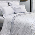 Yves Delorme Super King Flat Sheet Embroidered Snowflakes Egyptian Cotton LE NEW3