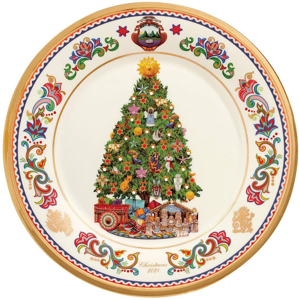Lenox 2021 Costa Rica Collectors Plate Trees Around The World  Christmas LE NEW2