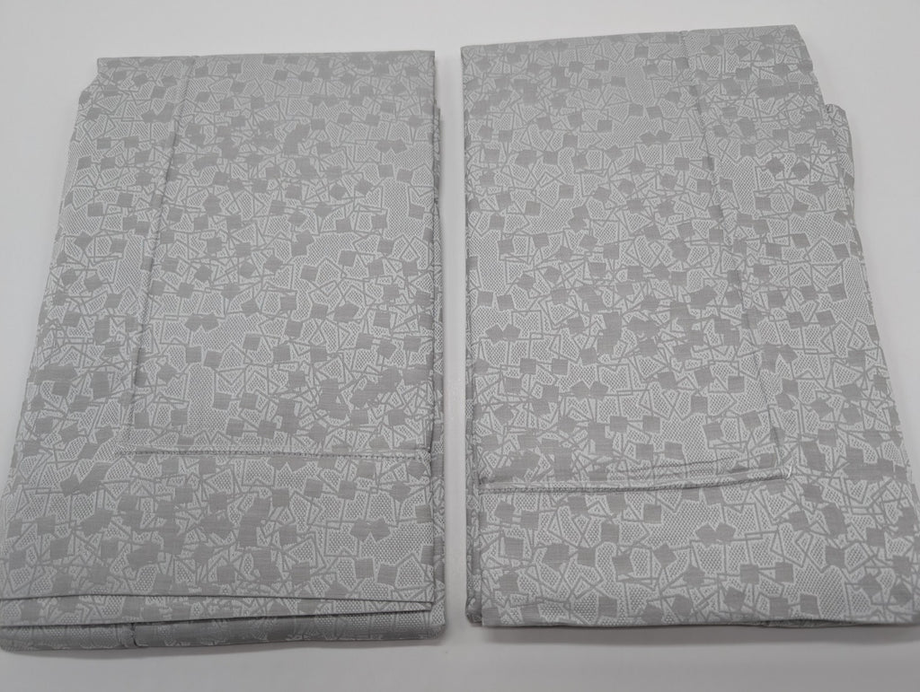 Sferra Catella Grey Euro Sham Pair Squares Cotton Sateen Jacquard Italy NEW4