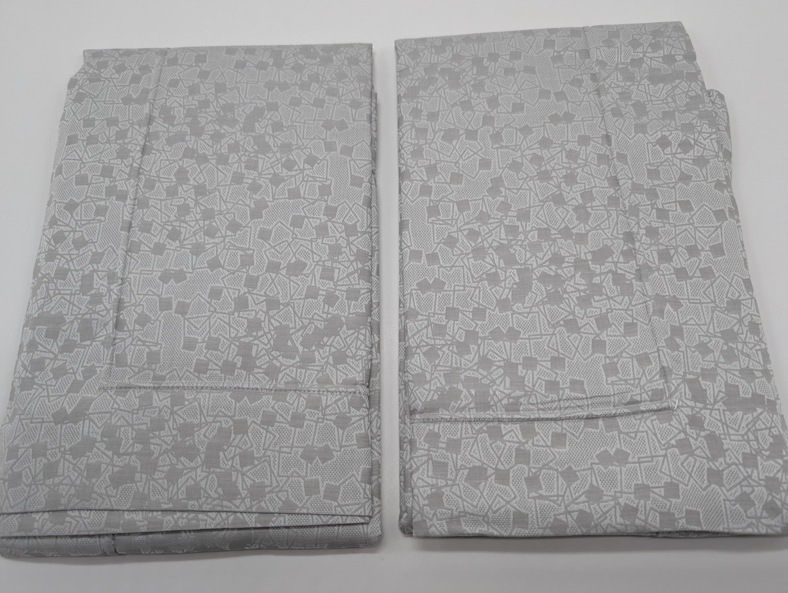 Sferra Catella Grey Euro Sham Pair Squares Cotton Sateen Jacquard Italy NEW4