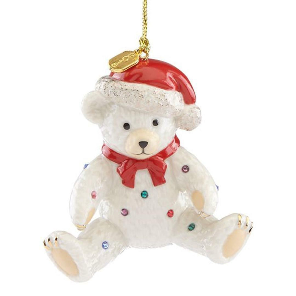 Lenox 2018 Holiday Gems Teddy Bear Figurine Ornament Annual Christmas Gift NEW0