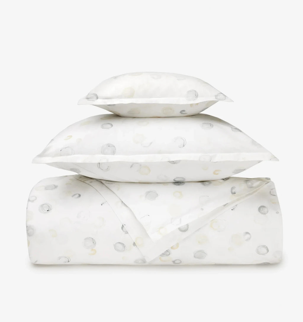 Sferra Punti Platinum Standard Sham Grey Taupe Dots Cotton Percale  Italy NEW5