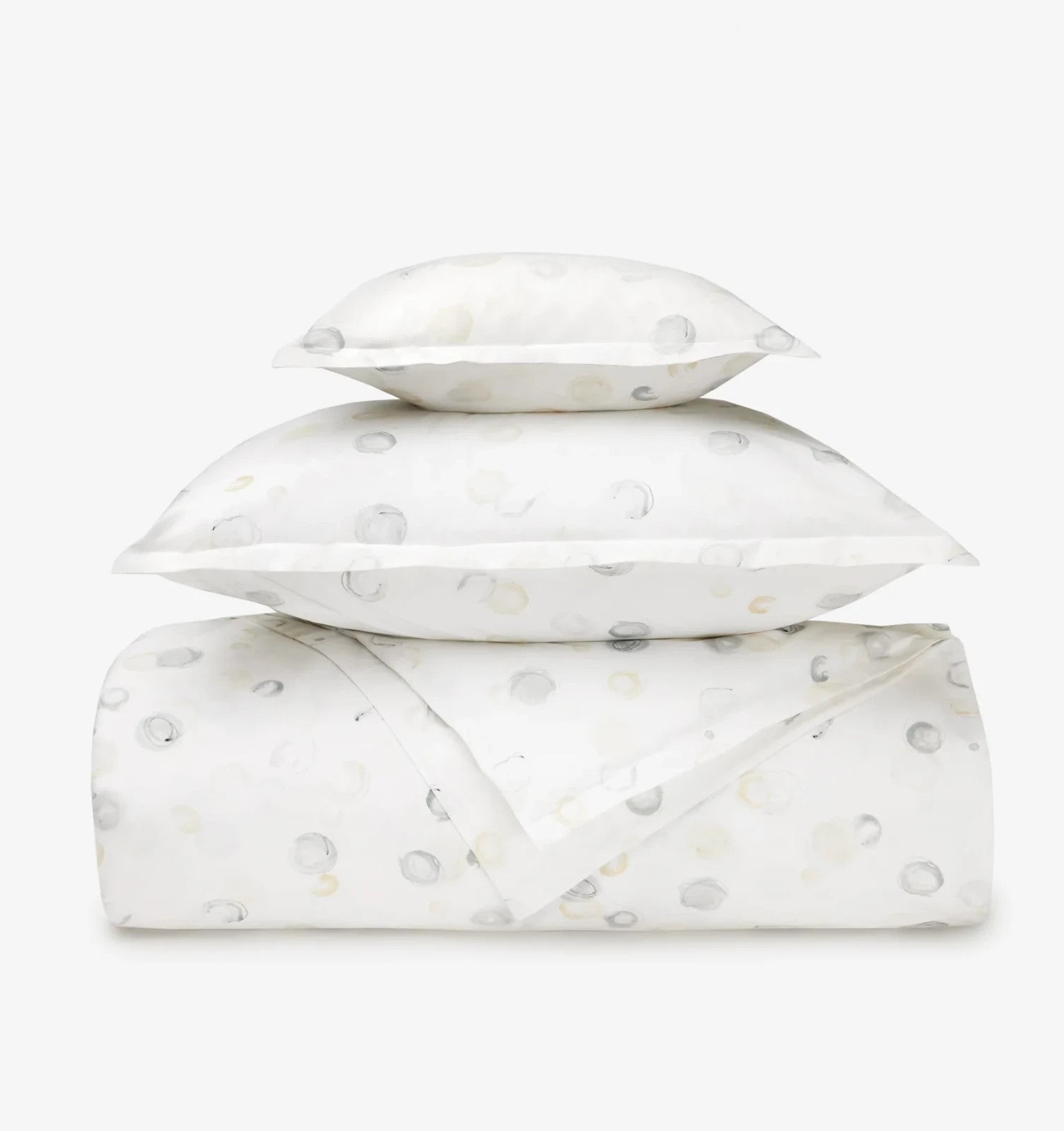 Sferra Punti Platinum Standard Sham Grey Taupe Dots Cotton Percale  Italy NEW5