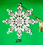 Lenox 2018 Gemmed Snowflake Ornament Annual Red & Black Crystals Christmas NEW4
