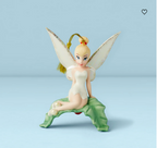 Lenox Disney 2022 Tinkerbell Figurine Ornament Sitting Pretty Leaf Christmas NEW4