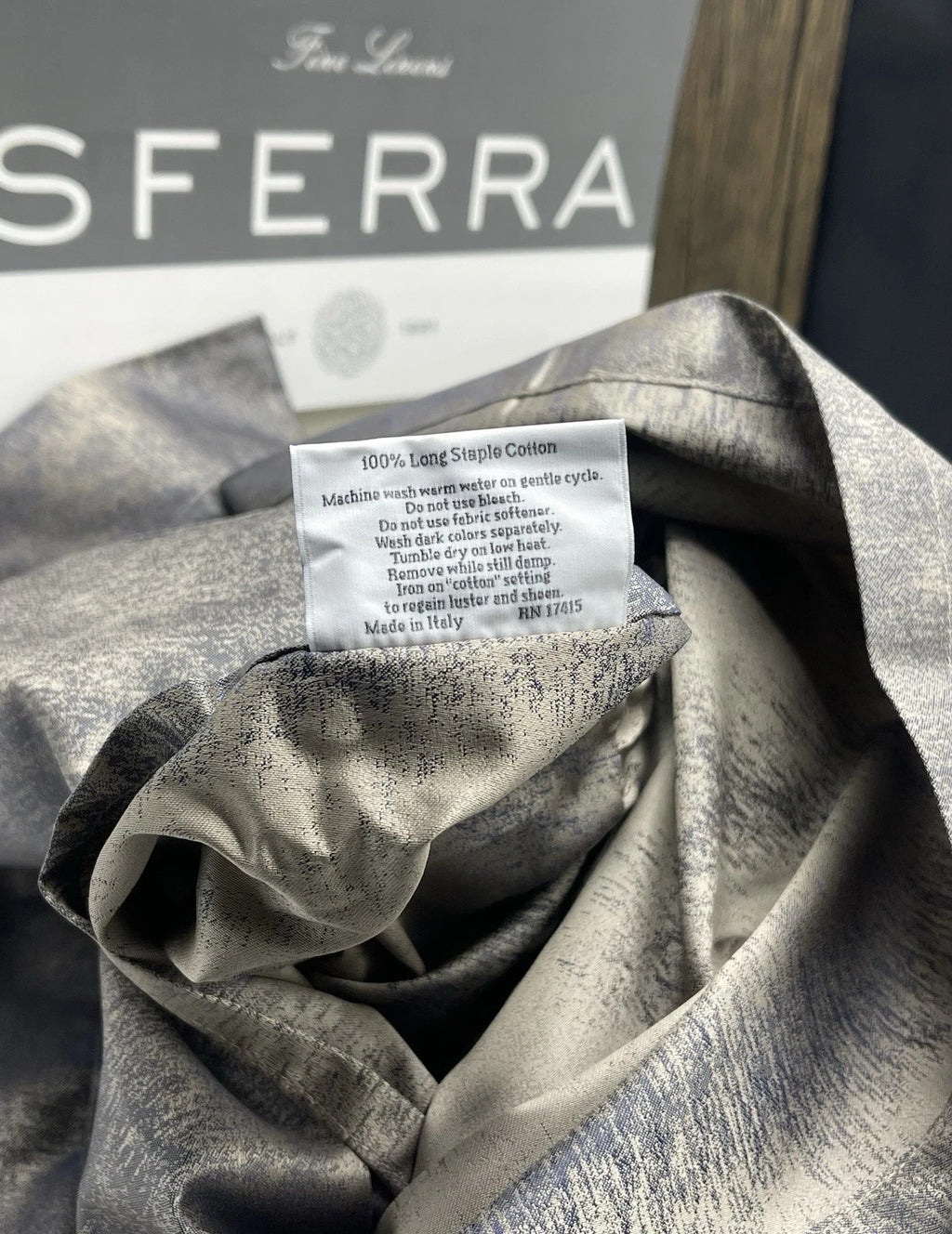 Sferra Belardo Indigo King Duvet Sham Set 3PC Cotton Sateen Jacquard Italy NEW8