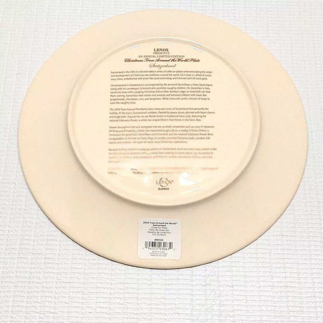 Lenox Switzerland Collector Plate 2024 Christmas Trees Around The World 34th NEW4