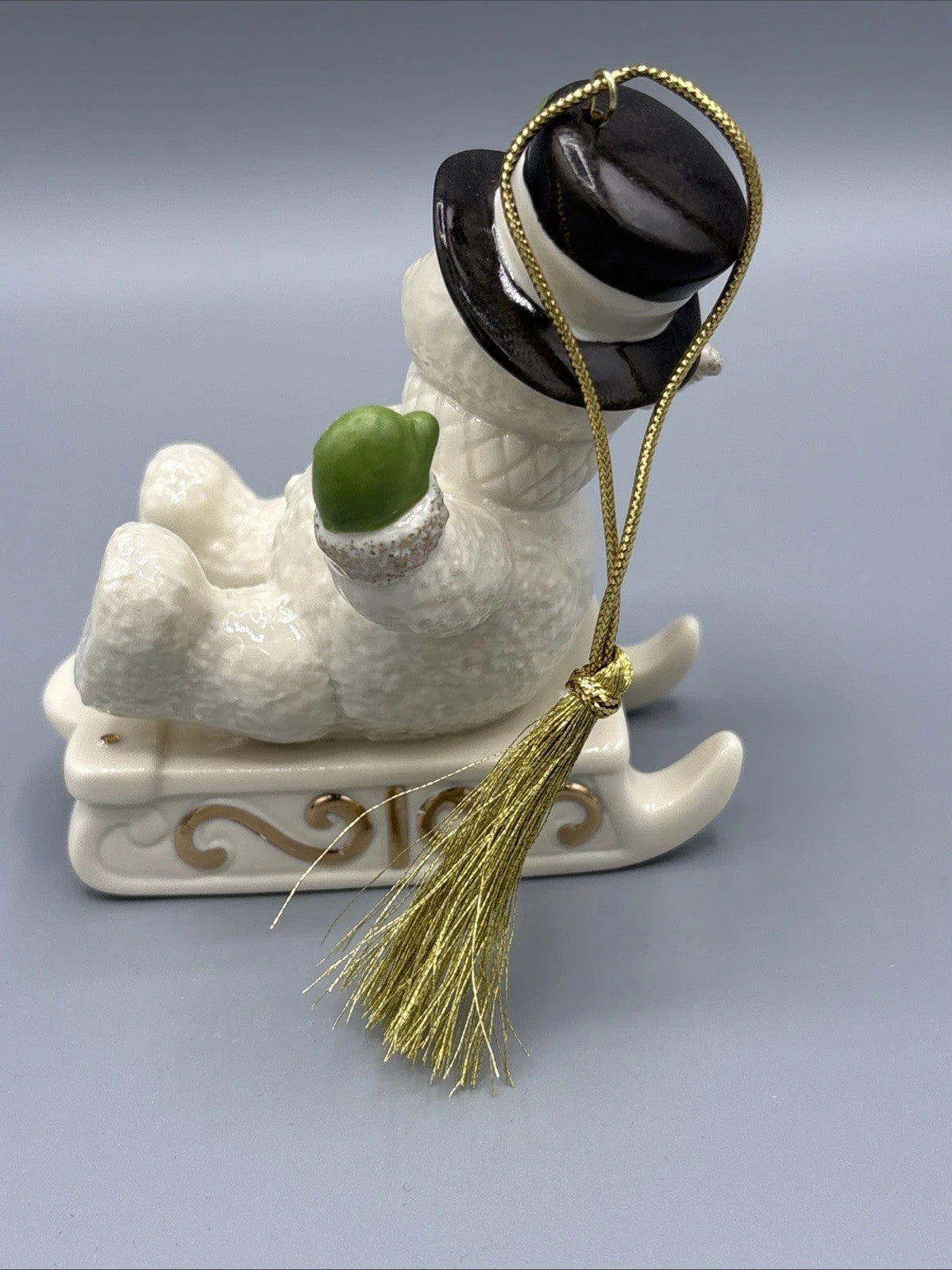 Lenox 2015 Snowman Figurine Ornament Annual Snowy Sleigh Ride Sled Christmas NEW7