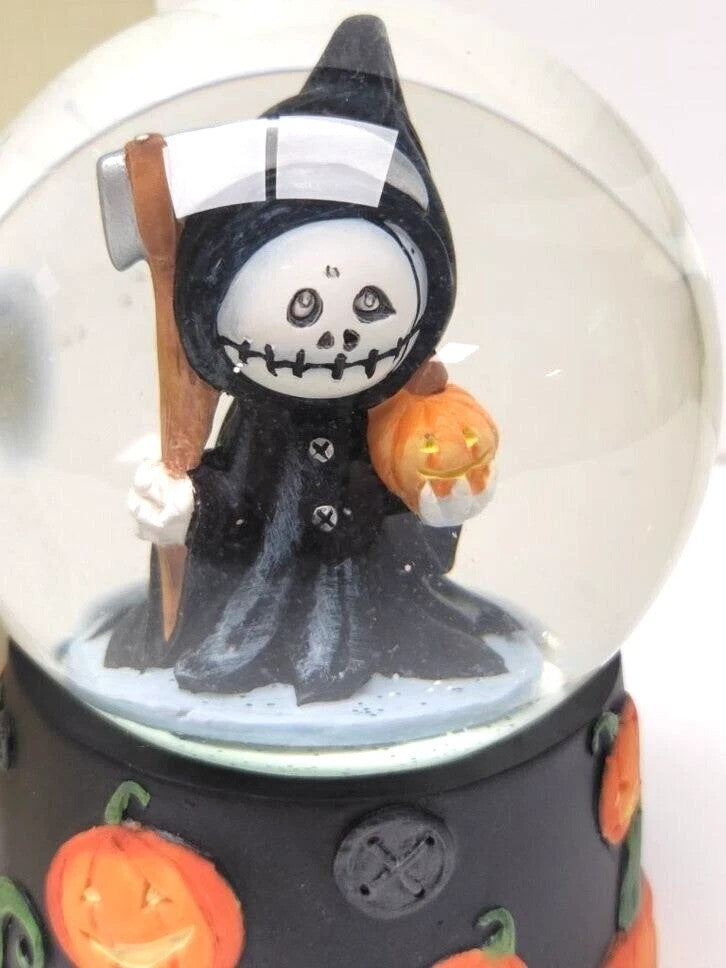 Lenox Halloween The Grim Reaper Lighted Water Globe Figurine Grover Pumpkins NEW3