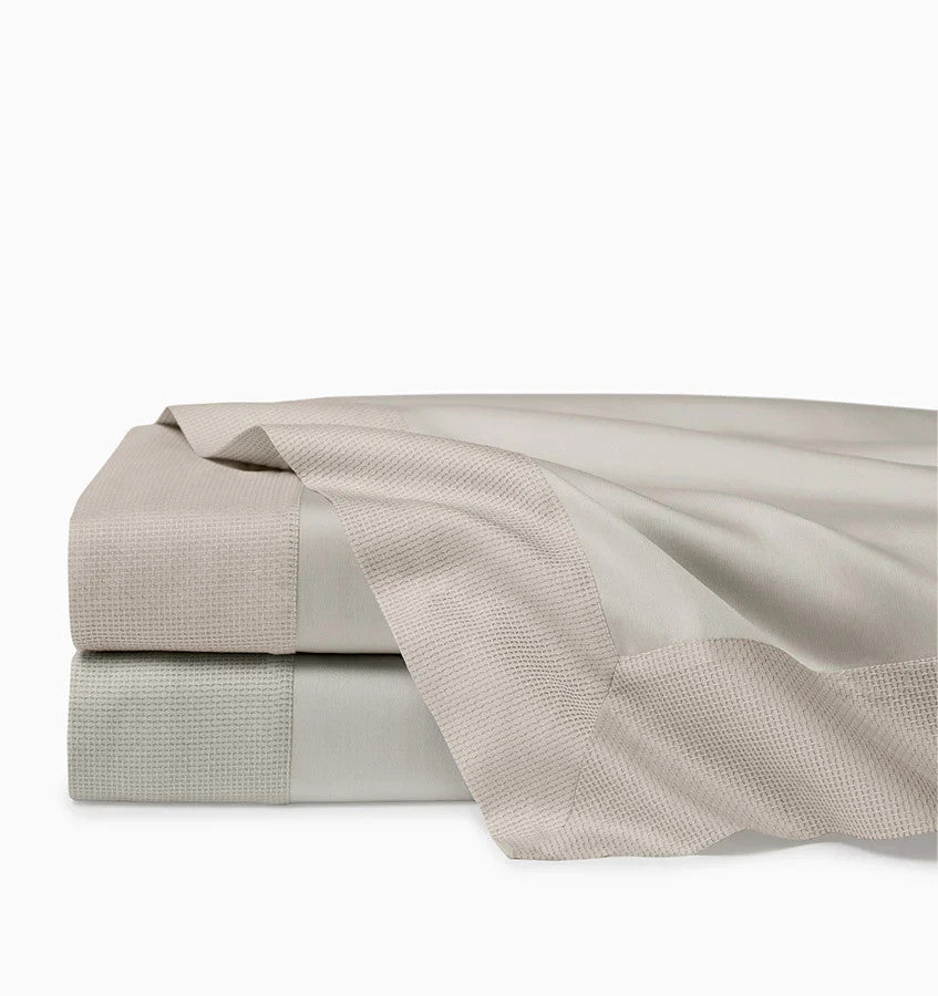 Sferra Carlotta Taupe Queen Duvet Textured Cuff Cotton Sateen Jacquard Italy NEW5