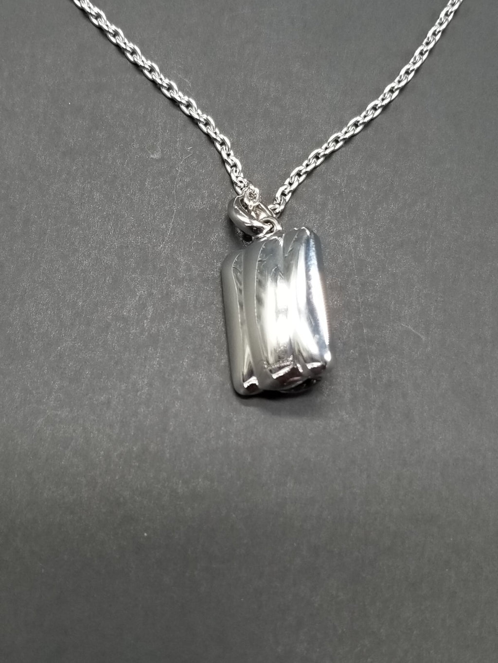 Baccarat Crystal Louxor Necklace Silver Mist Mirror Diamond Cut  22" Chain NEW4
