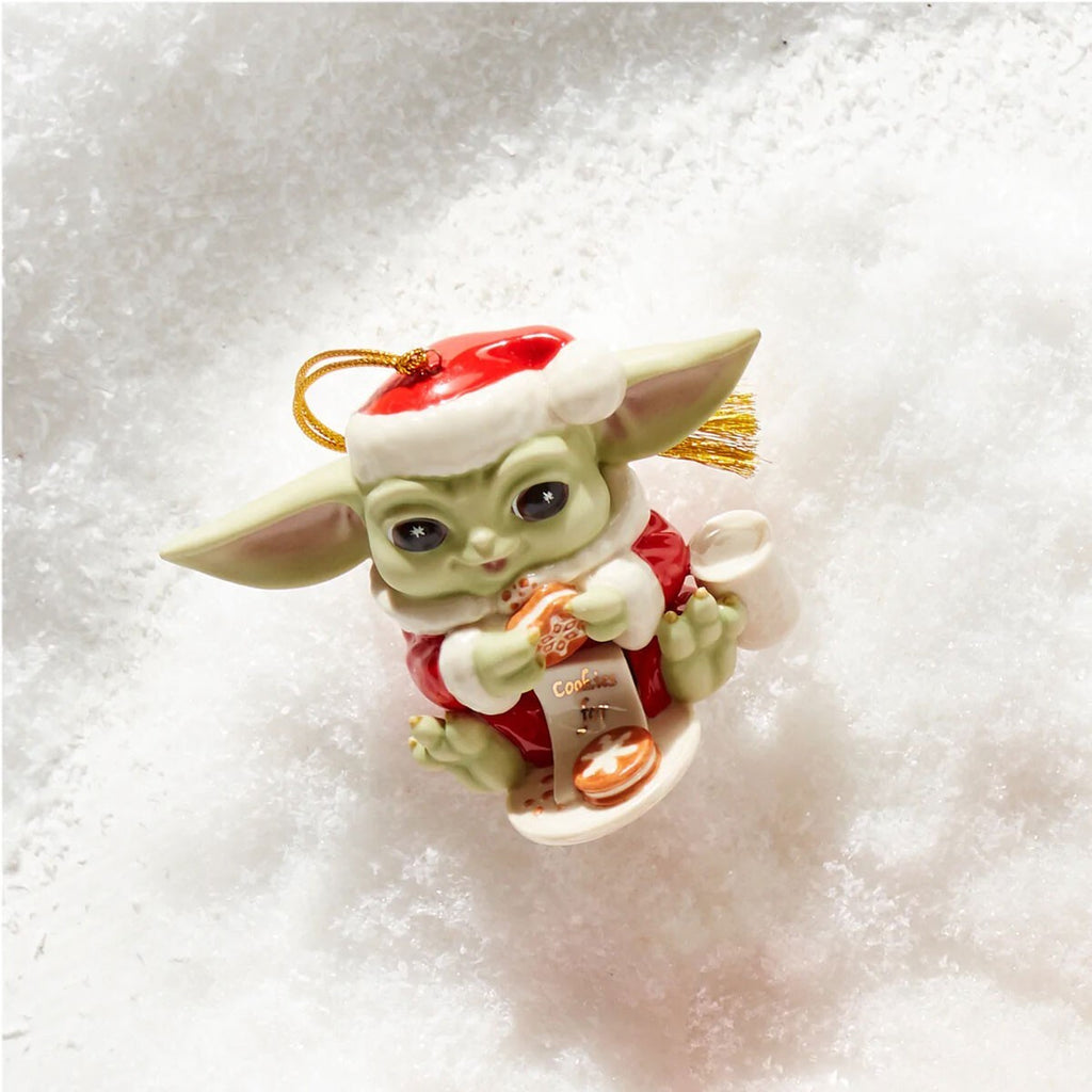 Lenox Disney Grogu Ornament Figurine Eating Cookie Star Wars  Christmas NEW2