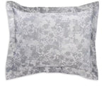 Sferra Chiara Slate King Sham Lush Floral 100% Cotton Sateen Jacquard Italy NEW0