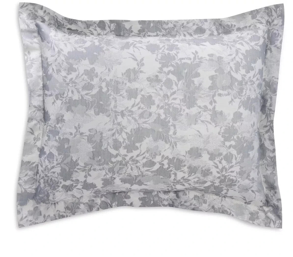 Sferra Chiara Slate King Sham Lush Floral 100% Cotton Sateen Jacquard Italy NEW0