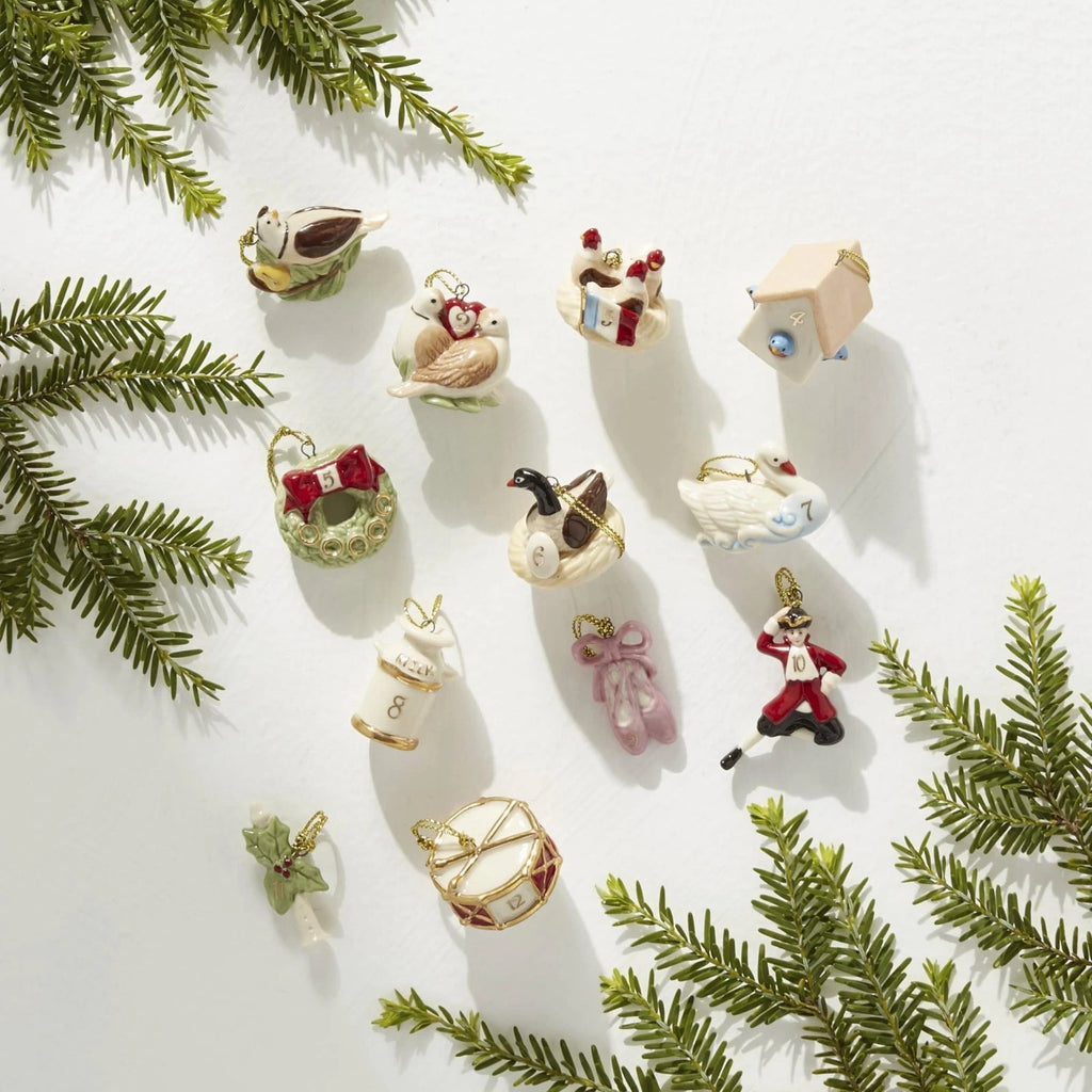 Lenox 12 Days Of Christmas Miniature Tree Ornaments Mini Twelve Set Swans NEW4