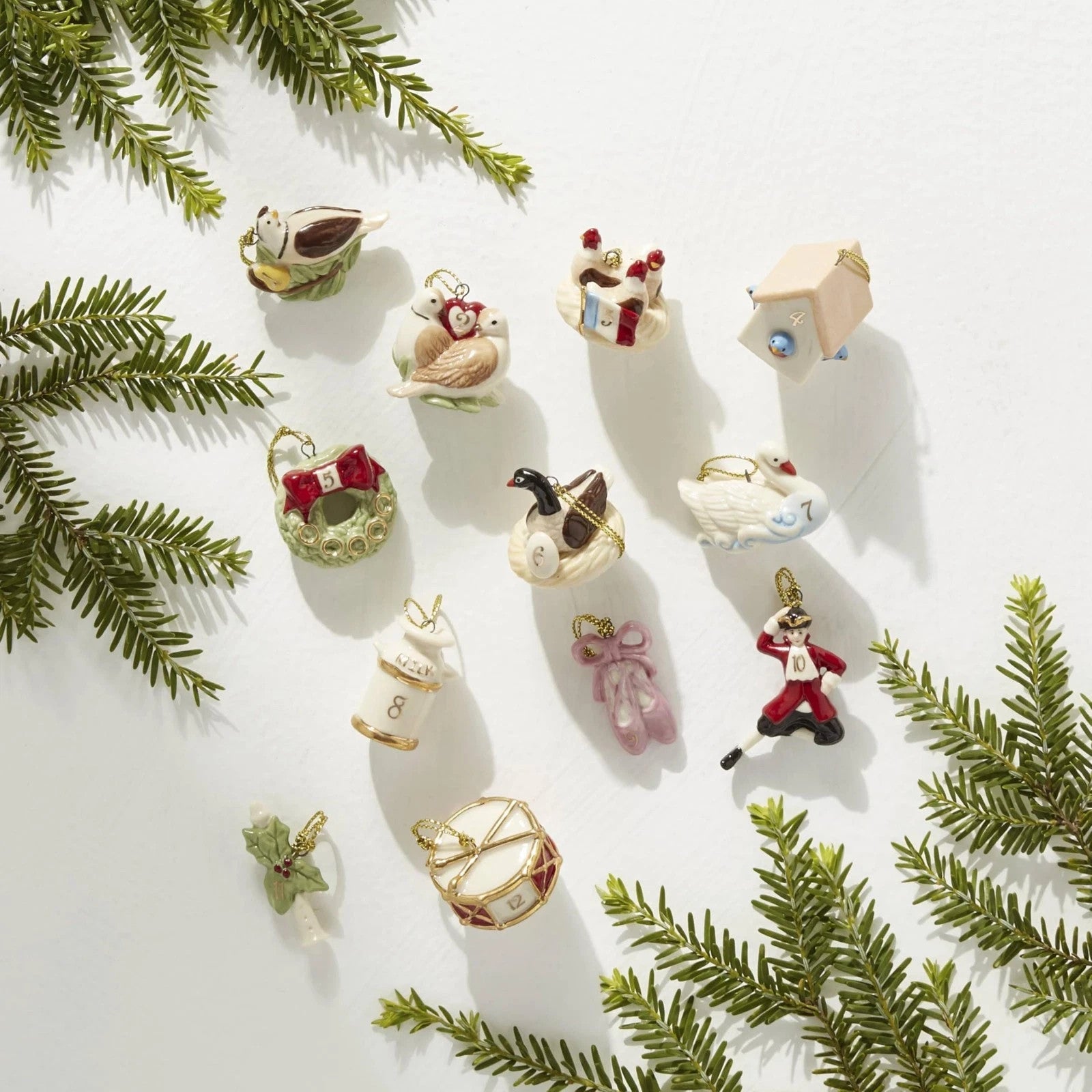 Lenox 12 Days Of Christmas Miniature Tree Ornaments Mini Twelve Set Swans NEW4