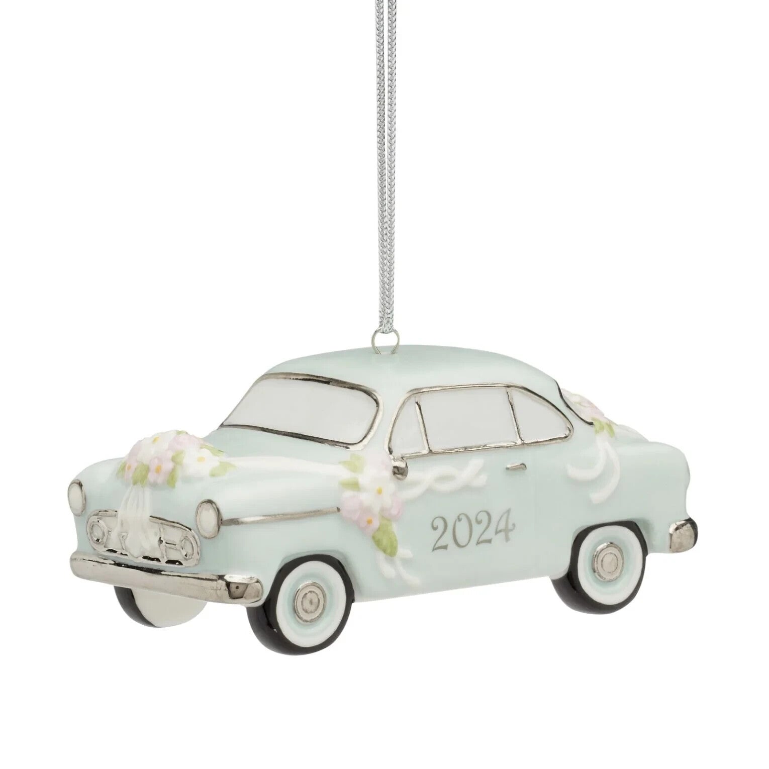 Lenox 2024 Just Married Wedding Car Ornament Honeymoon Vintage Christmas NEW0