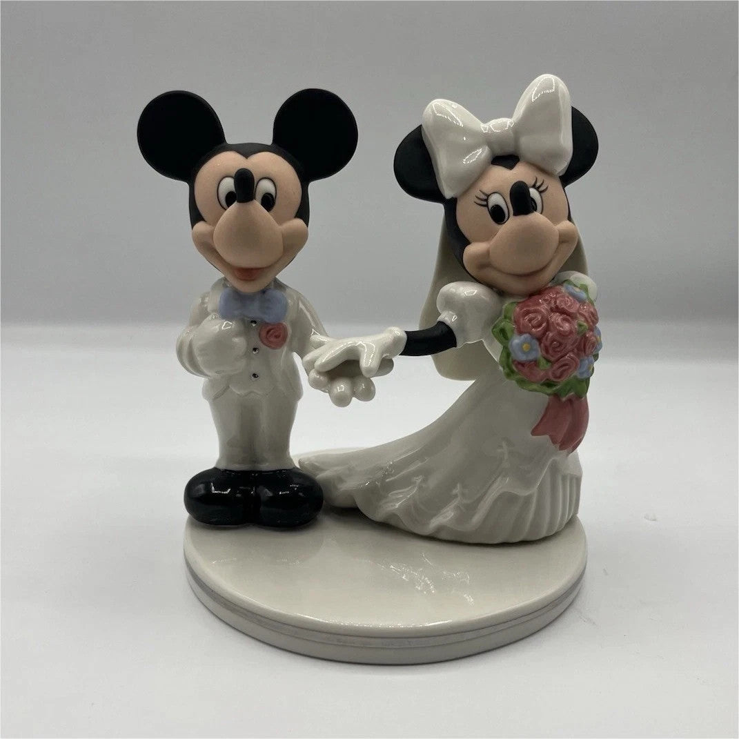 Lenox Disney Mickey & Minnie Mouse Wedding Cake Topper Figurine Bride Groom NEW8