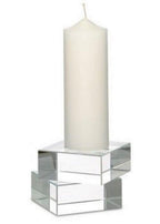 Baccarat Crystal Intangible Candlestick Holder Cubed Aric Levy 3.5" France NEW1