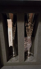 Waterford Crystal 202l Happiness Flutes Pair New Years ED #1055459 NEW IN BOX6