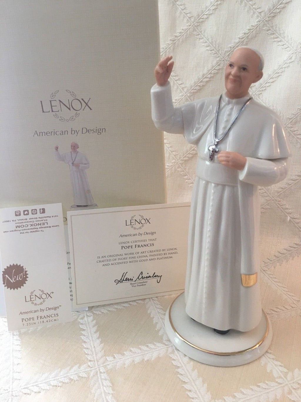 Lenox Pope Francis Figurine Papal Blessing Visit New York Philadelphia DC NEW2