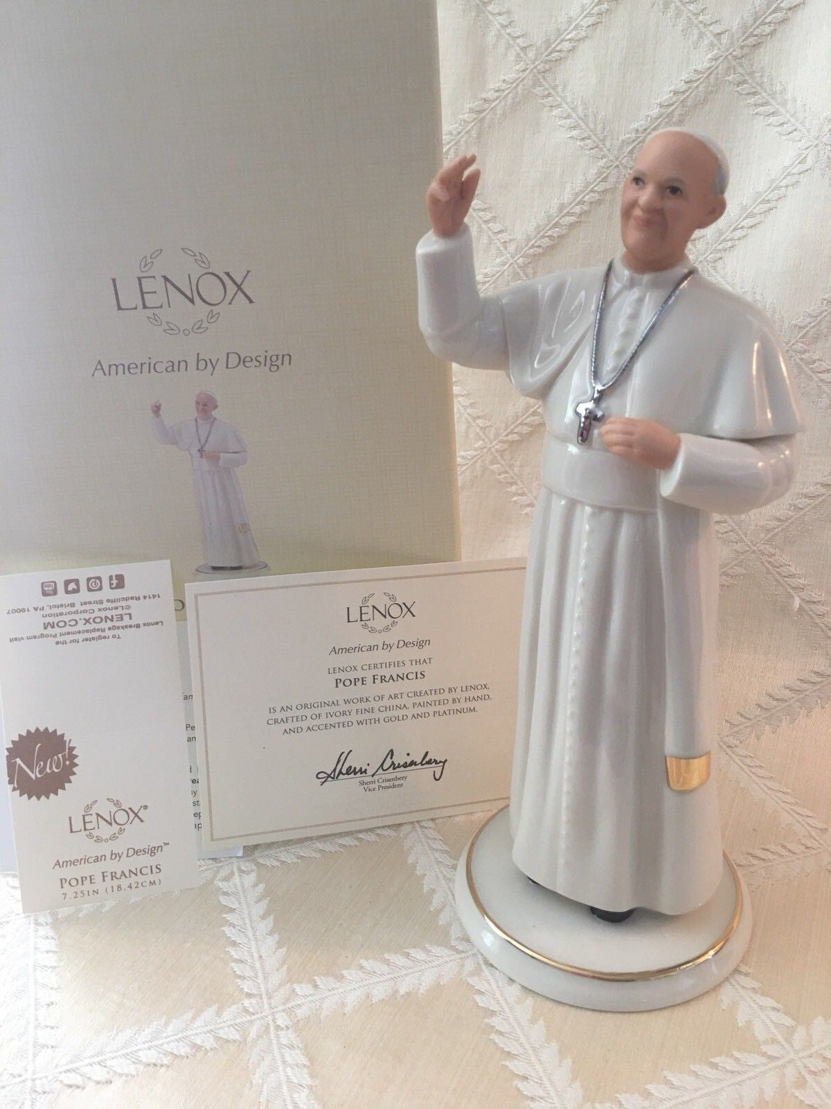 Lenox Pope Francis Figurine Papal Blessing Visit New York Philadelphia DC NEW2