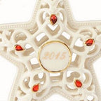 Lenox 2015 Radiant Star Ornament Annual Pierced Red Crystals Christmas RARE NEW0