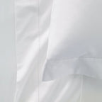 Sferra Gino White King Pillowcases 2 Solid 100% Cotton Percale 450TC Italy NEW5