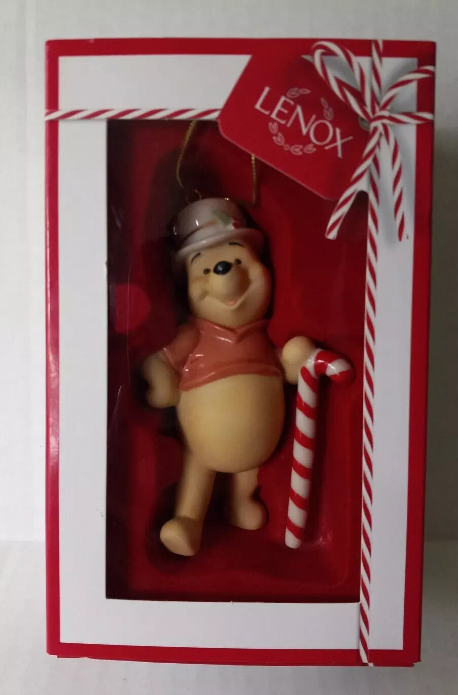 Lenox Disney 2020 Winnie The Pooh Figurine Ornament Christmas Cheer Cane NEW6