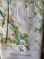 Yves Delorme Lucine King Duvet Set 3PC Floral Print Reversible Lace Finish NEW11