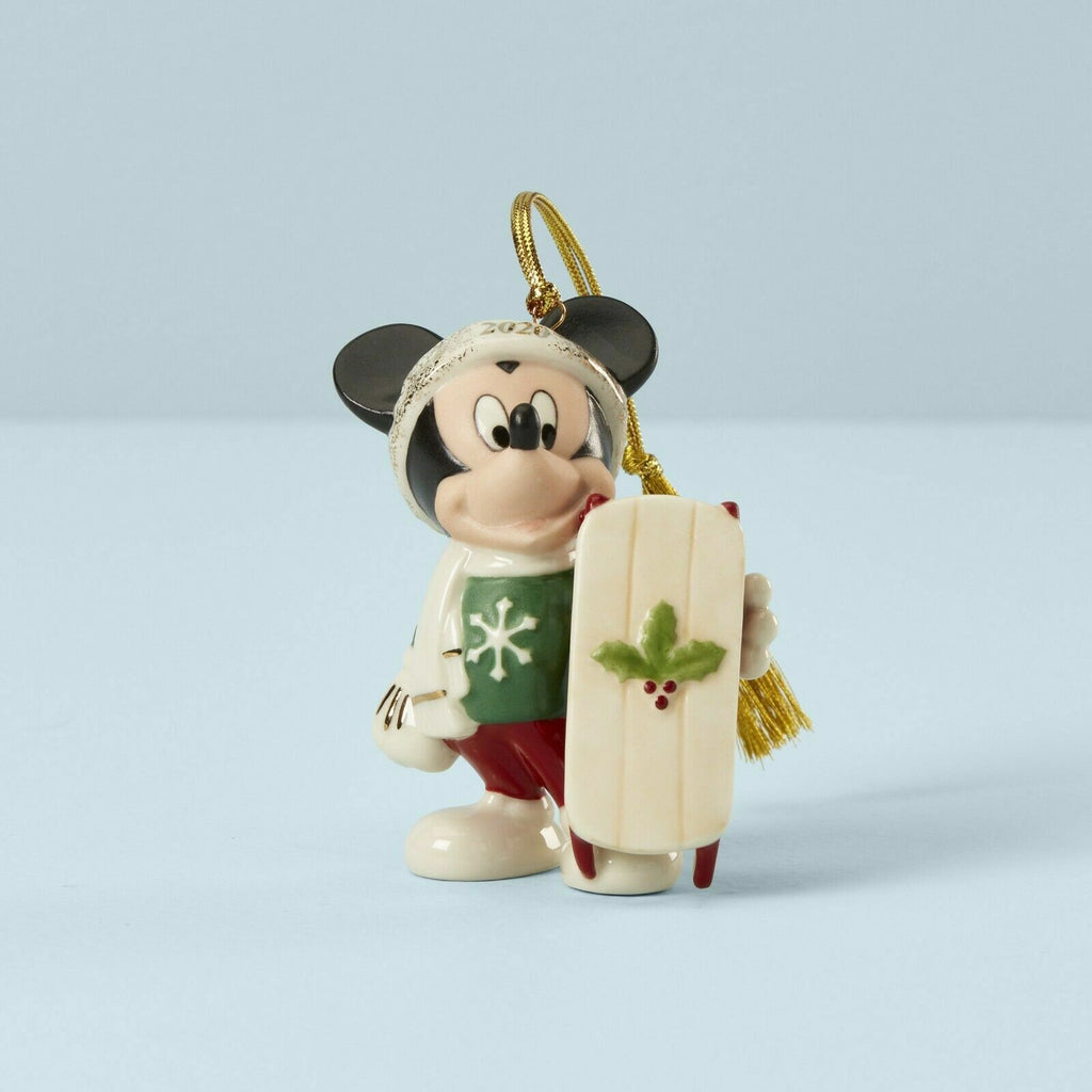 Lenox Disney 2020 Mickey & Minnie Mouse Figurines Ornament Set 2 Let it Snow NEW5