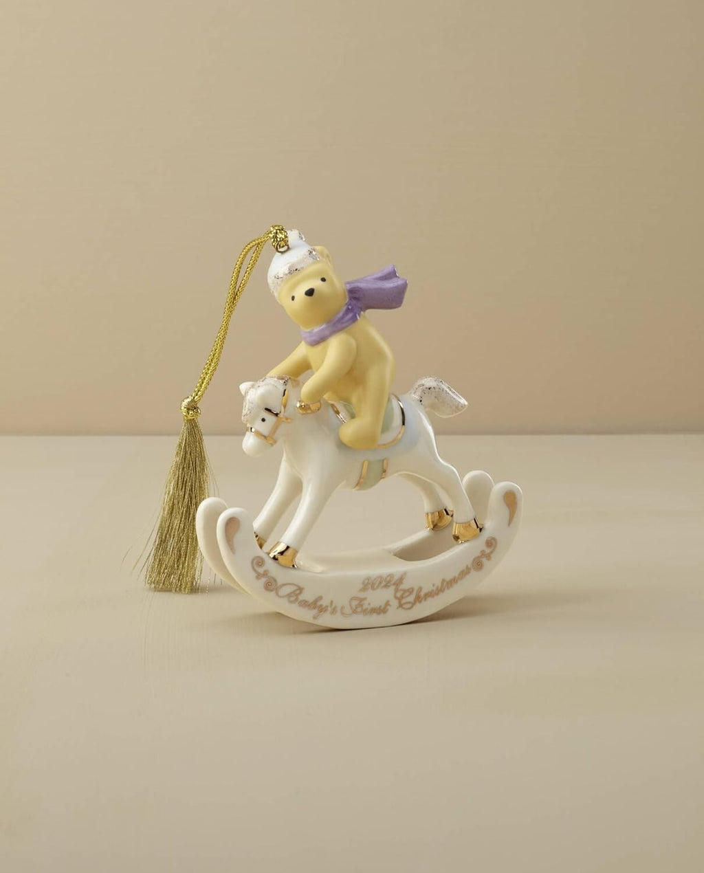 Lenox Disney 2024 Pooh Baby's 1st Christmas Rocking Horse Ornament First NEW3