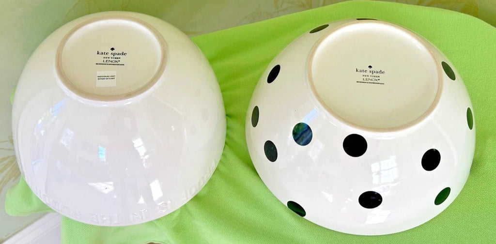 Kate Spade NY Large Mixing Bowl Set 2PC  All In Good Taste Deco Dot Lenox NEW6