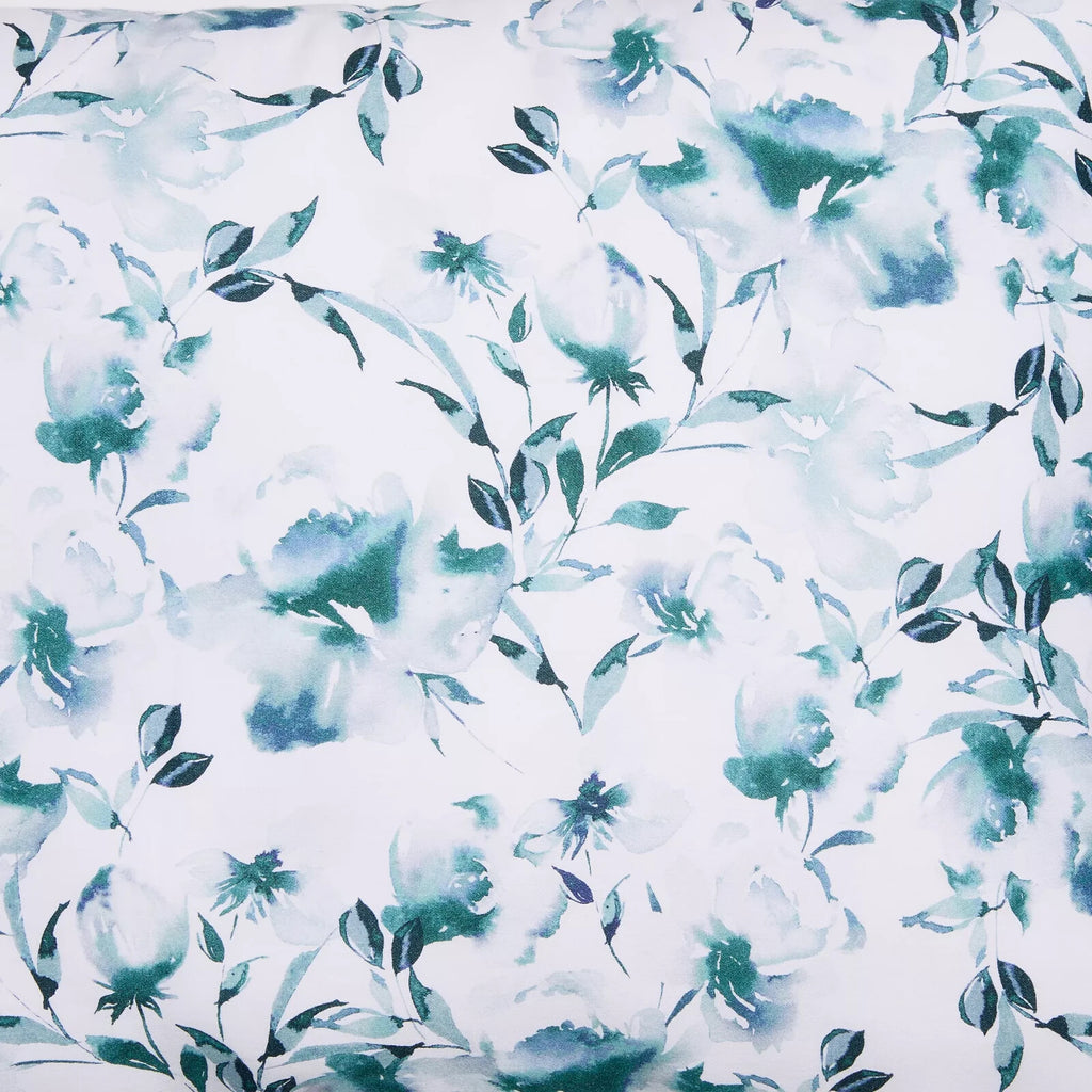 Sferra Duchesse Cadet Euro Sham Blue Floral Print Reversible Sateen Italy NEW7