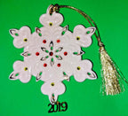 Lenox 2019 Gemmed Snowflake Ornament Annual Red & Green Crystals Christmas NEW15