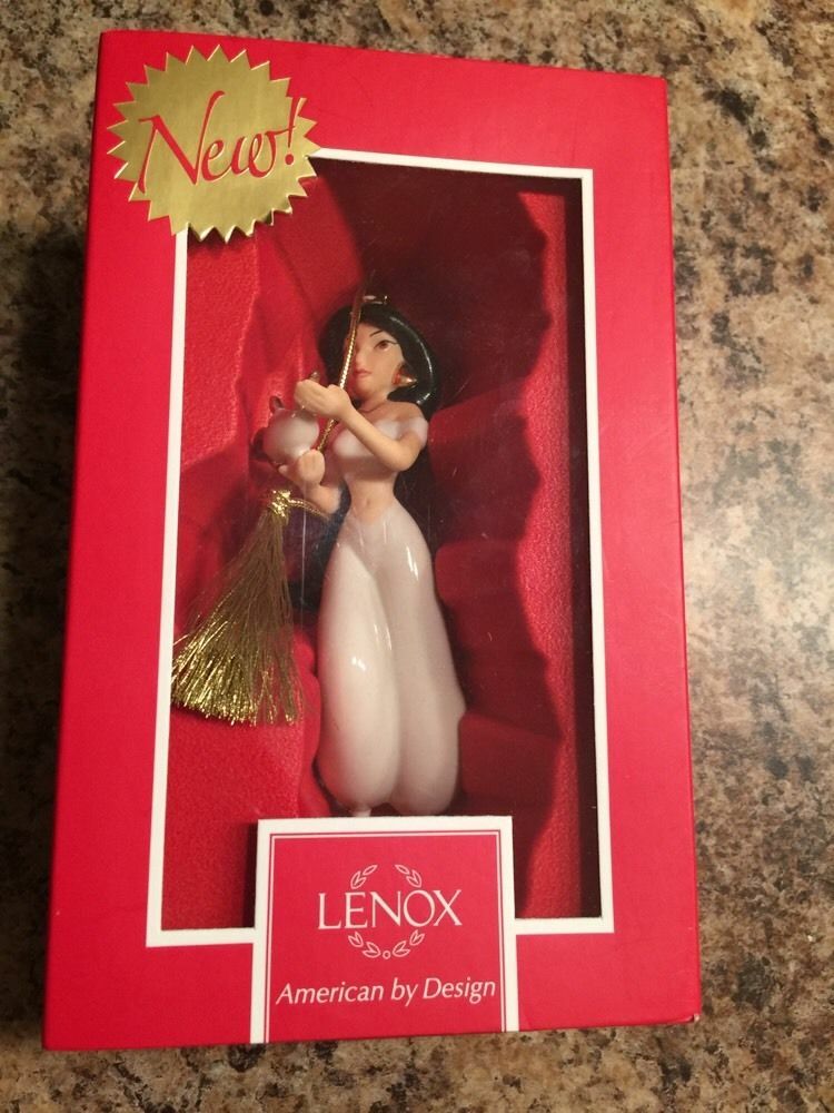 Lenox Disney Princess Jasmine Ornament Figurine Aladdin Lamp Christmas Gift NEW3