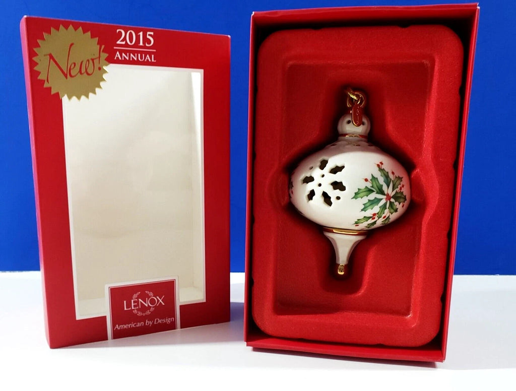 Lenox 2015 Holiday Pierced Ornament  Annual Holly Berries Christmas NEW IN BOX2