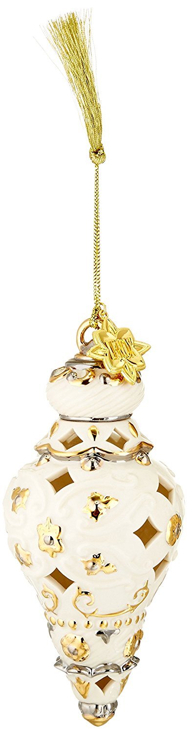 Lenox 2016 Annual Ivory Pierced Spire Ornament Victorian Gold Tag Christmas NEW2