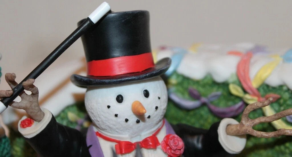 Lenox Bywaters Lighted Magician Snowman Figurine Rabbit Magic Hat Wand 6.5" NEW6